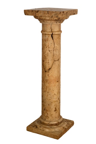 MARMOL PEDESTAL TRAVERTINO 33x33x100 cms.